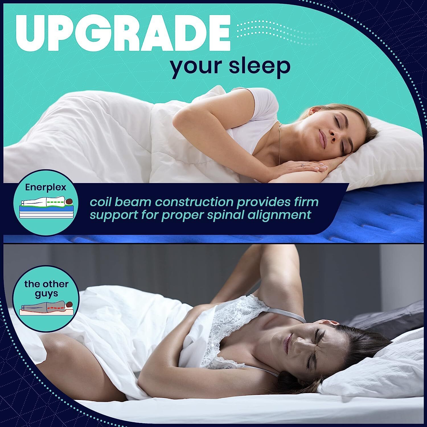 Double Height Inflatable Air Mattress with Built-In Pump