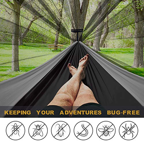 Qevooon Portable Camping Hammock with Net and Straps