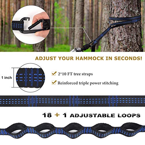 Qevooon Portable Camping Hammock with Net and Straps