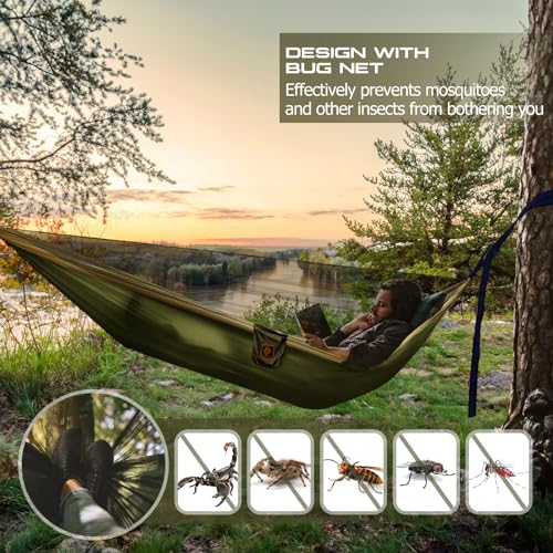 Portable Camping Hammock with Mosquito Net and Tree Straps