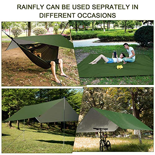 FIRINER Camping Hammock with Rain Fly and Mosquito Net