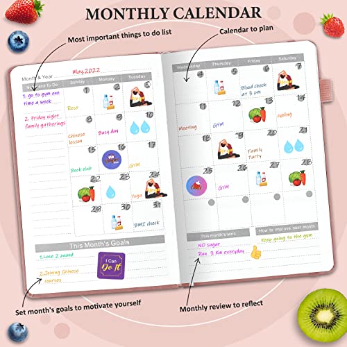 Rose Gold Food Journal for Weight Loss