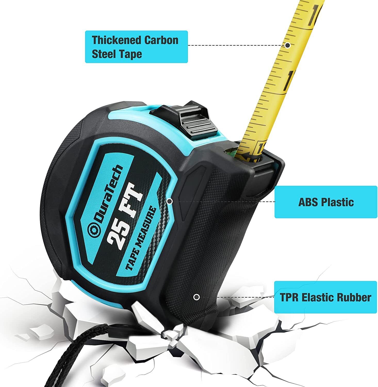 DURATECH 25FT Magnetic Tape Measure with Fractions