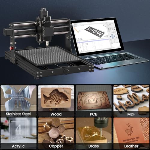 MYSWEETY CNC Wood Router, 500W Spindle, GRBL Control