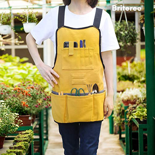 BRITEREE Canvas Work Tool Apron with 21 Pockets