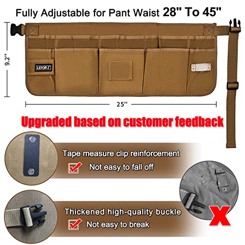 Waxed Canvas Tool Apron with 13 Pockets, Adjustable