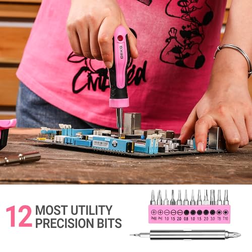 DEKOPRO Pink Women's Woodworking Tool Set: 42 Pieces