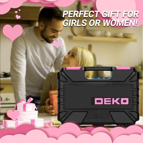 DEKOPRO Pink Women's Woodworking Tool Set: 42 Pieces