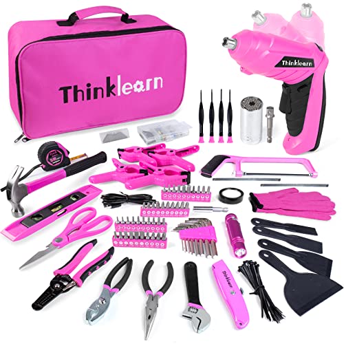 205 Piece Pink Tool Set with Electric Screwdriver