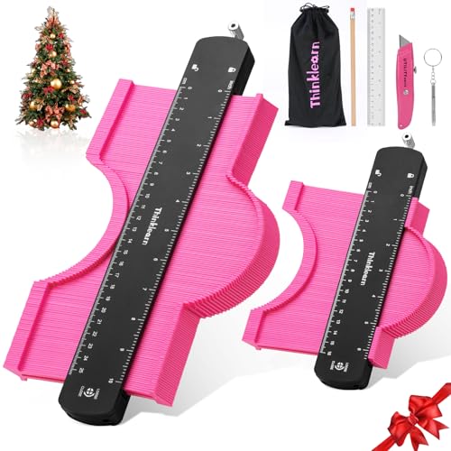 Pink Contour Gauge Profile Tool with Lock, 10+6inch