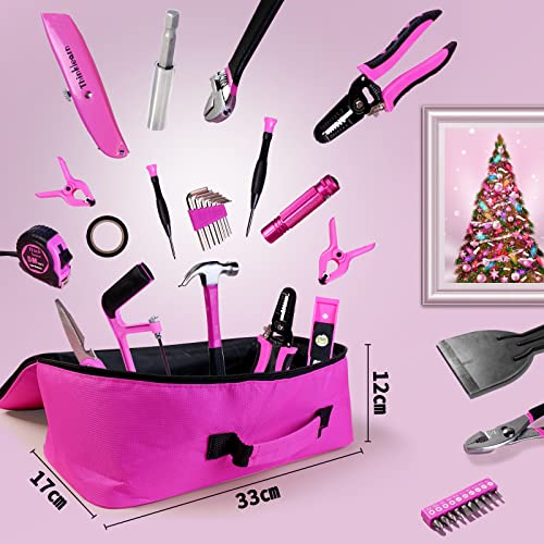 205 Piece Pink Tool Set with Electric Screwdriver
