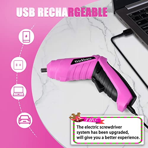 205 Piece Pink Tool Set with Electric Screwdriver