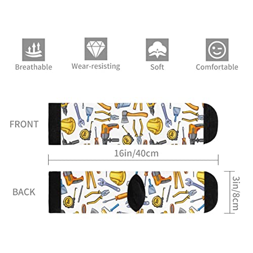 Woodworking Drill Screwdriver Novelty Fun Crew Socks for Men and Women