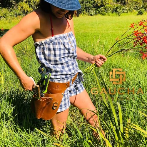 Women's Leather Gardening Tool Belt with Multiple Pockets