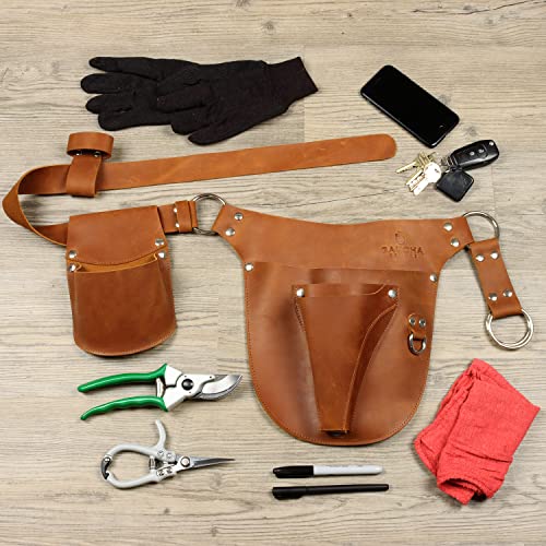 Women's Leather Gardening Tool Belt with Multiple Pockets
