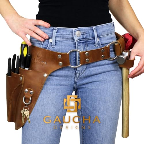 Women's Leather Gardening Tool Belt with Multiple Pockets