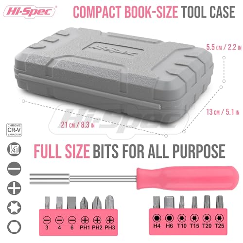 25pc Hi-Spec Pink Household DIY Tool Kit for Women