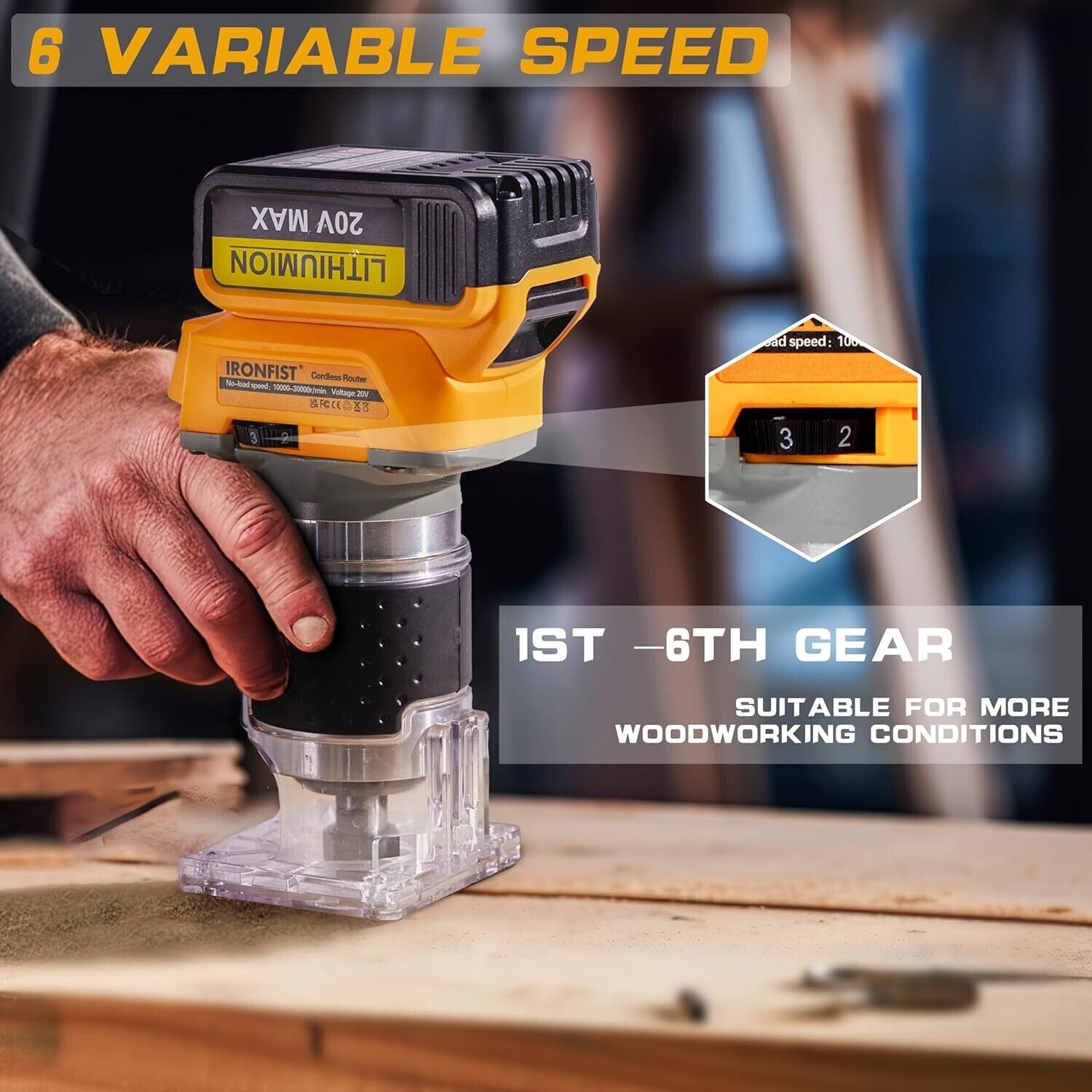 DEWALT 20V MAX Battery Cordless Palm Router/Woodworking Trimmer