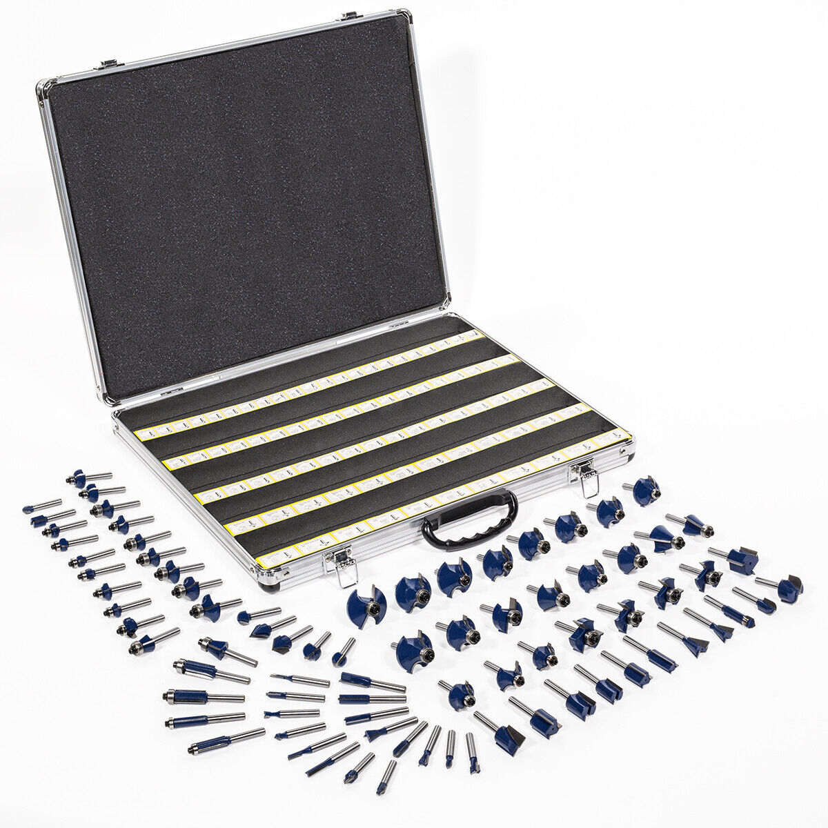 80pc 1/4" Shank Tungsten Carbide Router Bit Set