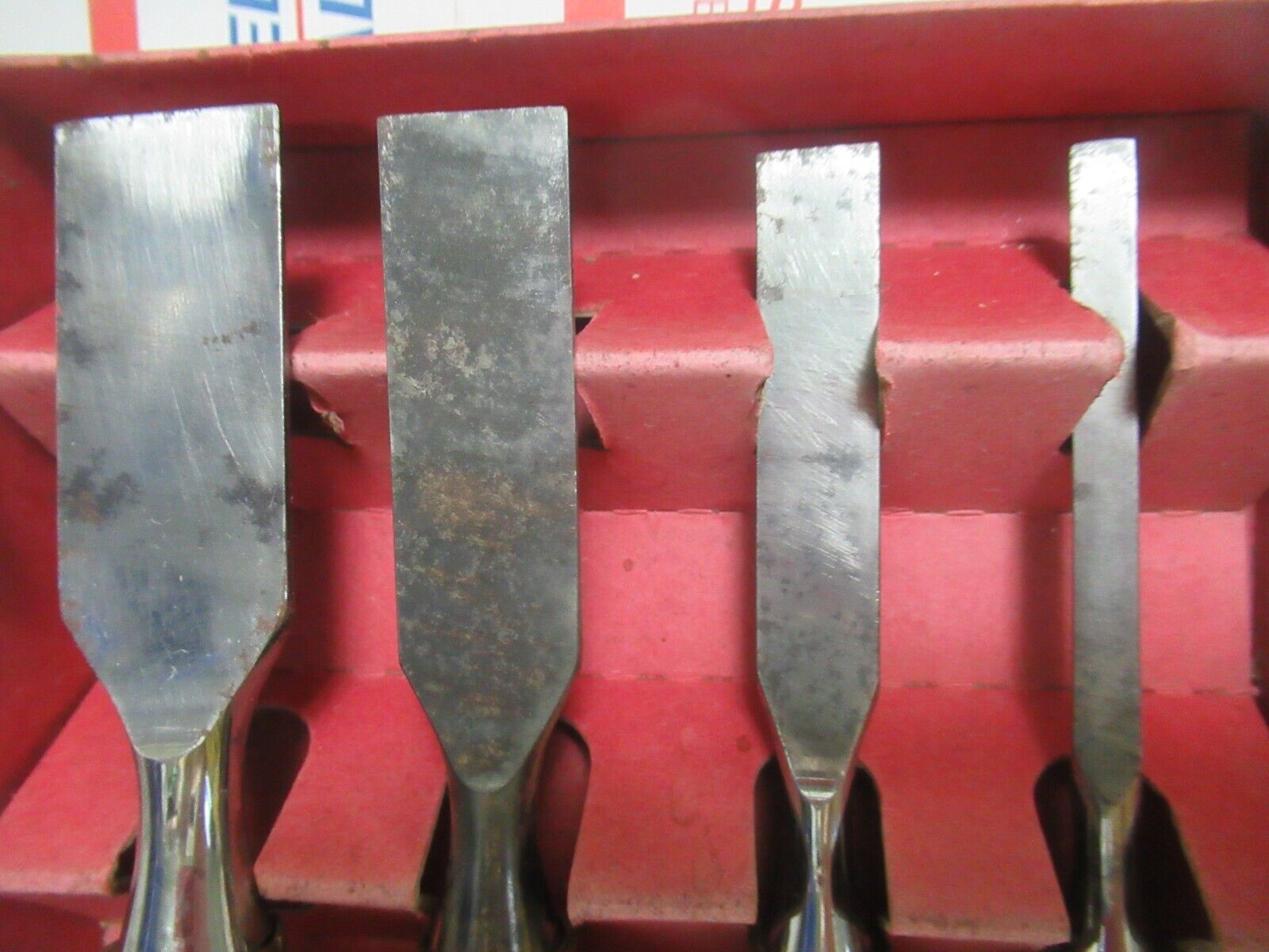 Set of 4 Vintage Woodworking Chisels
