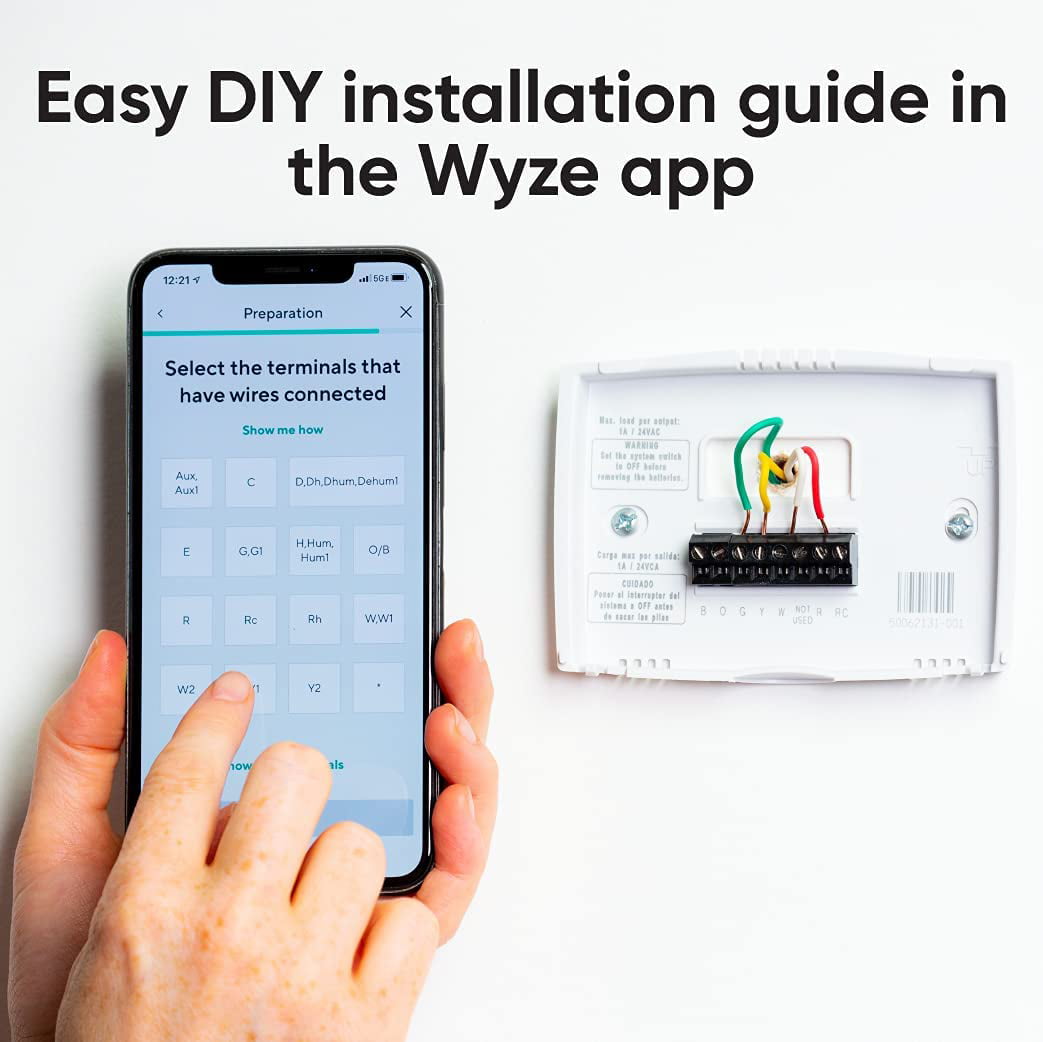 Wyze Wifi Thermostat with App Control, Black