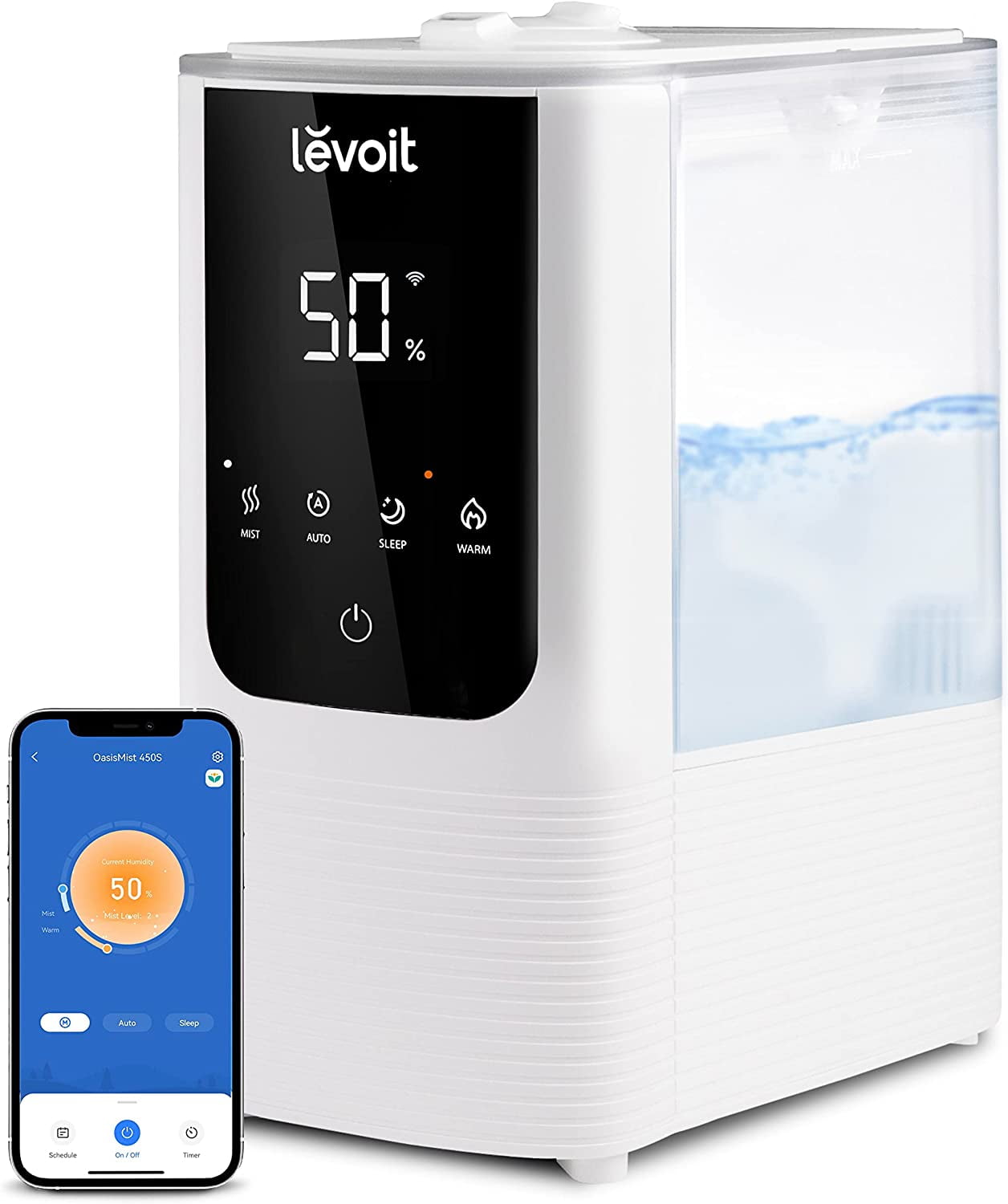 LEVOIT Smart Cool/Warm Mist Humidifier with Aromatherapy, 4.5L