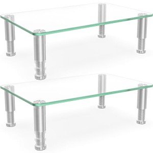 Set of 2 Adjustable Monitor Risers for Desktops