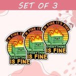 LECATI Funny Dumpster Fire Meme Stickers - Set of 3