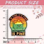 LECATI Funny Dumpster Fire Meme Stickers - Set of 3