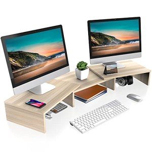 FITUEYES Dual Monitor Stand with Adjustable Shelves