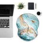 Ergonomic Mouse Pad with Wrist Support - Green Gold