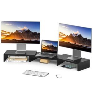Adjustable Dual Monitor Stand with 48.2-Inch Arm