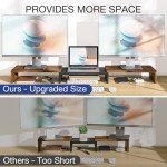 Adjustable Dual Monitor Stand with Riser Shelf