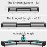 Adjustable Dual Monitor Stand with 48.2-Inch Arm