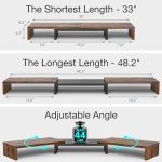 Adjustable Dual Monitor Stand with Riser Shelf