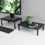 Adjustable Monitor Stand with Grid Hole Platform, 2-Pack