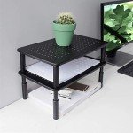 Adjustable Monitor Stand with Grid Hole Platform, 2-Pack