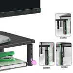 Adjustable Monitor Stand with Grid Hole Platform, 2-Pack