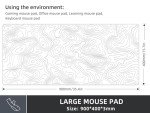 Rinaze XXL Topographic Gaming Mouse Pad - Non-Slip