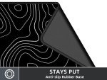 Large Black Topographic Gaming Mouse Pad Mat