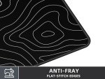 Large Black Topographic Gaming Mouse Pad Mat