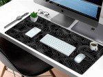Large Black Topographic Gaming Mouse Pad Mat