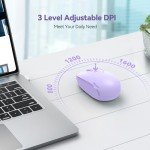 TECKNET 2.4G Quiet Wireless Mouse - Purple