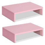 TEAMIX Adjustable Dual Monitor Stand, Pink, 2-Pack