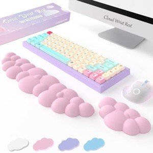 Ergonomic Memory Foam Wrist Rest Set - Pink