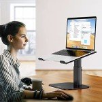 Ergonomic Adjustable Aluminum Laptop Stand - Black