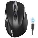 TECKNET Wireless Bluetooth Rechargeable Mouse - Black