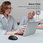 TECKNET Wireless Bluetooth Rechargeable Mouse - Black