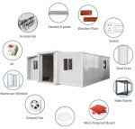 HUGHEARTS Mobile Expandable Tiny Home with Restroom