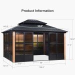 12' x 14' Purple Leaf Outdoor Hardtop Gazebo